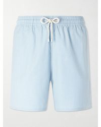 Vilebrequin - Moopea Straight-leg Mid-length Striped Wool-blend Swim Shorts - Lyst