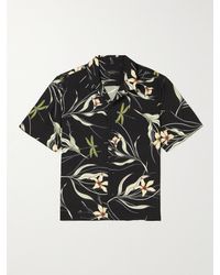 Rag & Bone - Avery Convertible-collar Printed Crepe Shirt - Lyst