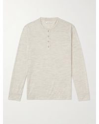 Club Monaco - Space-dyed Wool-blend Henley T-shirt - Lyst