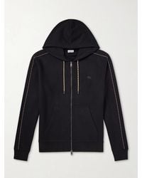 Burberry - Logo-Embroidered Cotton-Jersey Zip-Up Hoodie - Lyst
