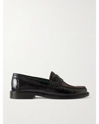 VINNY'S - Yardee Snake-effect Patent-leather Loafers - Lyst