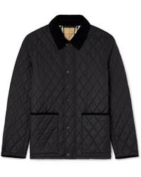 Burberry - Corduroy-trimmed Quilted Nylon Barn Jacket - Lyst