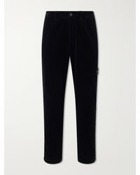 Stone Island - Straight-Leg Logo-Appliquéd Garment-Dyed Cotton-Corduroy 800 Trousers - Lyst
