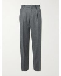 James Purdey & Sons - Tapered Pleated Wool-flannel Trousers - Lyst
