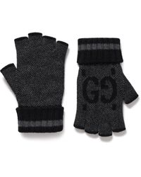 Gucci - GG Cashmere Fingerless Gloves - Lyst