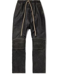 Fear Of God - Moto Straight-Leg Leather Drawstring Trousers - Lyst