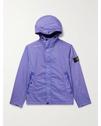 Stone Island - Logo-Appliquéd Crinkle Reps Nylon Hooded Jacket - Lyst