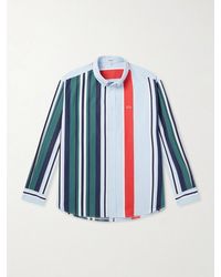 Loewe - Anagram-Embroidered Striped Cotton-Twill Shirt - Lyst