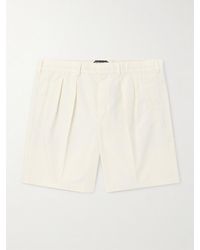 Tom Ford - Straight-Leg Pleated Cotton And Silk-Blend Poplin Shorts - Lyst