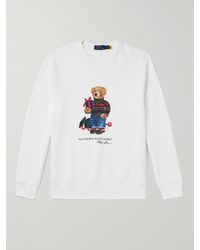 Polo Ralph Lauren - Bear-print Crewneck Cotton-blend Sweatshirt - Lyst