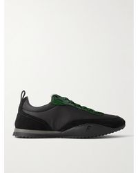 Ferragamo - Patent-leather And Suede-trimmed Shell Sneakers - Lyst