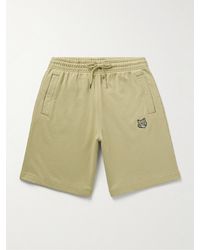 Maison Kitsuné - Shorts a gamba dritta in jersey di cotone con logo applicato e coulisse - Lyst