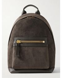 Tom Ford - Buckley Full-grain Leather-trimmed Croc-effect Nubuck Backpack - Lyst