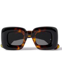 Loewe - Inflated Square-frame Tortoiseshell Acetate Sunglasses - Lyst