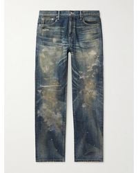 Neighborhood - Savage Straight-leg Distressed Selvedge Jeans - Lyst