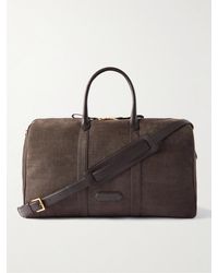 Tom Ford - Croc-effect Nubuck And Full-grain Leather Holdall - Lyst