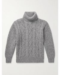 Inis Meáin - Cable-knit Donegal Merino Wool And Cashmere-blend Rollneck Sweater - Lyst