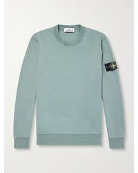 Stone Island - Garment-Dyed Organic Cotton-Fleece Sweatshirt - Lyst