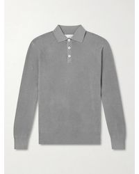 Brunello Cucinelli - Ribbed Cotton Polo Shirt - Lyst