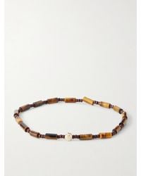 Luis Morais - 14-Karat Tiger's Eye Beaded Bracelet - Lyst