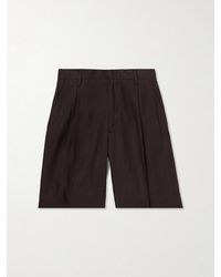 NN07 - Kay 1808 Straight-Leg Pleated Lenzing Ecovero, Cotton And Linen-Blend Shorts - Lyst