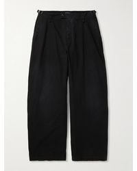 Balenciaga - Wide-Leg Distressed Cotton Cargo Trousers - Lyst