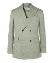 Kingsman - Double-breasted Linen Suit Jacket - Lyst