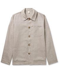 Altea - Constantin Linen And Wool-blend Drill Overshirt - Lyst