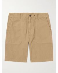 Rag & Bone - Cliffe Straight-leg Peached-cotton Shorts - Lyst