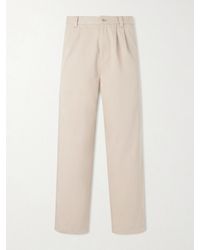 A.P.C. - Ricky Pleated Wide-Leg Cotton Trousers - Lyst