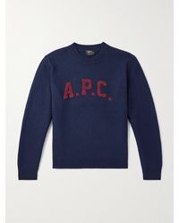 A.P.C. - Jay Logo-Appliquéd Wool Sweater - Lyst
