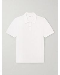 MR P. - Honeycomb-knit Organic Cotton Polo Shirt - Lyst