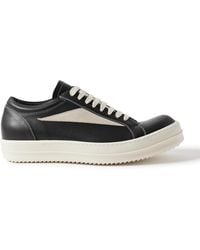 Rick Owens - Vintage Suede-Trimmed Leather Sneakers - Lyst