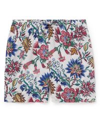 Kardo - Olbia Straight-leg Floral-print Cotton Drawstring Shorts - Lyst
