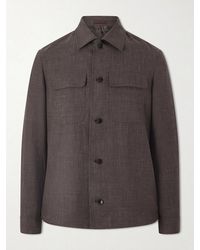 MR P. - Wool, Silk And Linen-Blend Overshirt - Lyst