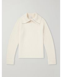 Bottega Veneta - Ribbed-Knit Cashmere And Wool-Blend Half-Zip Sweater - Lyst