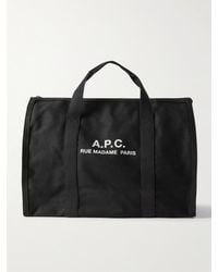 A.P.C. - Recuperation Logo-print Cotton-canvas Tote Bag - Lyst