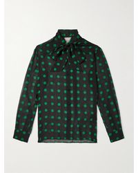 Valentino Garavani - Polka-Dot Silk-Georgette Shirt - Lyst