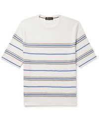 Loro Piana - Striped Herringbone Linen T-shirt - Lyst