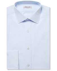 Charvet - Blue Slim-fit Double Cuff Cotton-poplin Shirt - Lyst