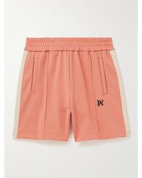 Palm Angels - Weit geschnittene Shorts aus Jersey mit Logostickerei und Streifen - Lyst