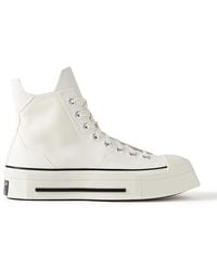 Converse - Chuck 70 De Luxe Leather And Canvas Platform High-top Sneakers - Lyst