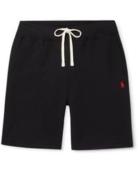 Polo Ralph Lauren - Logo-embroidered Fleece-back Cotton-blend Jersey Drawstring Shorts - Lyst