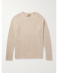 Federico Curradi - Ribbed Linen And Organic Cotton-Blend Sweater - Lyst