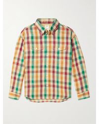 Visvim - Checked Linen And Wool-blend Flannel Shirt - Lyst