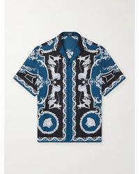 Versace - Camp-Collar Printed Silk-Twill Shirt - Lyst