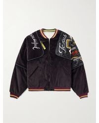 Kapital - Embroidered Quilted Shell-Trimmed Cotton-Velvet Bomber Jacket - Lyst