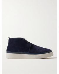 Mulo - Leather-Trimmed Waxed-Suede Chukka Boots - Lyst