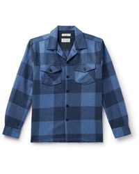 Nudie Jeans - Vincent Camp-collar Checked Wool-blend Overshirt - Lyst