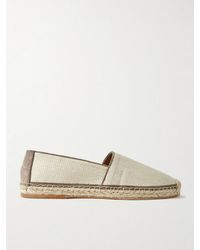 Brunello Cucinelli - Raffia And Leather Espadrilles - Lyst